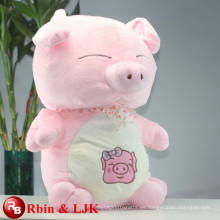 ICTI Audited Fábrica de alta calidad de promoción personalizada de color rosa juguete de peluche de cerdo